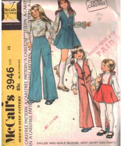 McCall's 3946 Girls' Blouse, Vest, Skirt, Pants Size: 10 Used Sewing Pattern