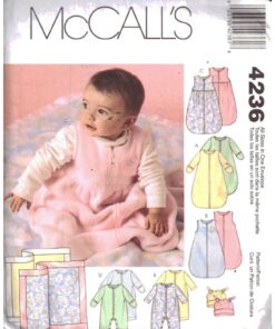 McCall's 4236 Infants' Bunting, Jumpsuits, Hat, Blanket Size: All Used Sewing Pattern