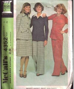 McCall's 4352 Jacket, Skirt, Pants Size: 12 Bust 34 Used Sewing Pattern