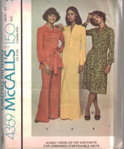 McCall's 4359 Dress, Top, Pants Size: 14 Bust 36 Used Sewing Pattern