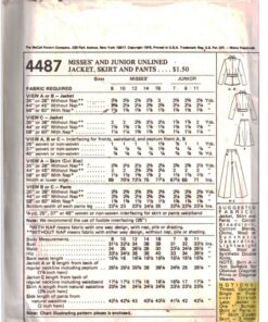McCall's 4487 Jacket, Skirt, Pants Size: 9 Bust 32 Used Sewing Pattern - Image 2