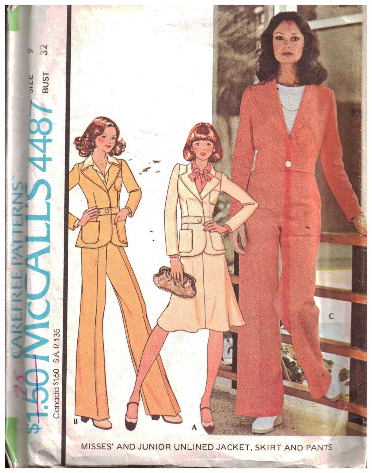 McCall's 4487 Jacket, Skirt, Pants Size: 9 Bust 32 Used Sewing Pattern