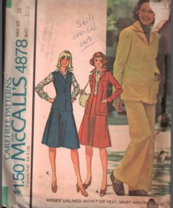 McCall's 4878 Jacket, Vest, Skirt, Pants Size: 10 Bust 32.5 Used Sewing Pattern