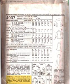 Alternative view of McCall's 4937 Jacket, Blouse, Skirt, Pants Size: 12 Bust 34 Used Sewing Pattern