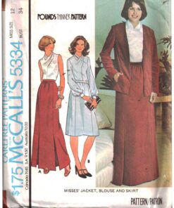 McCall's 5334 Jacket, Blouse, Skirt Size: 12 Bust 34 Used Sewing Pattern