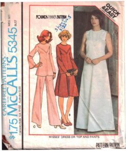 McCall's 5345 Dress, Top, Pants Size: 12 Bust 34 Used Sewing Pattern