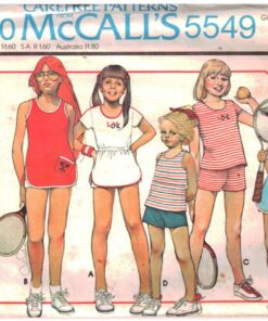 McCall's 5549 Girl's Tennis Dress, Top, Shorts Size: 12 Used Sewing Pattern