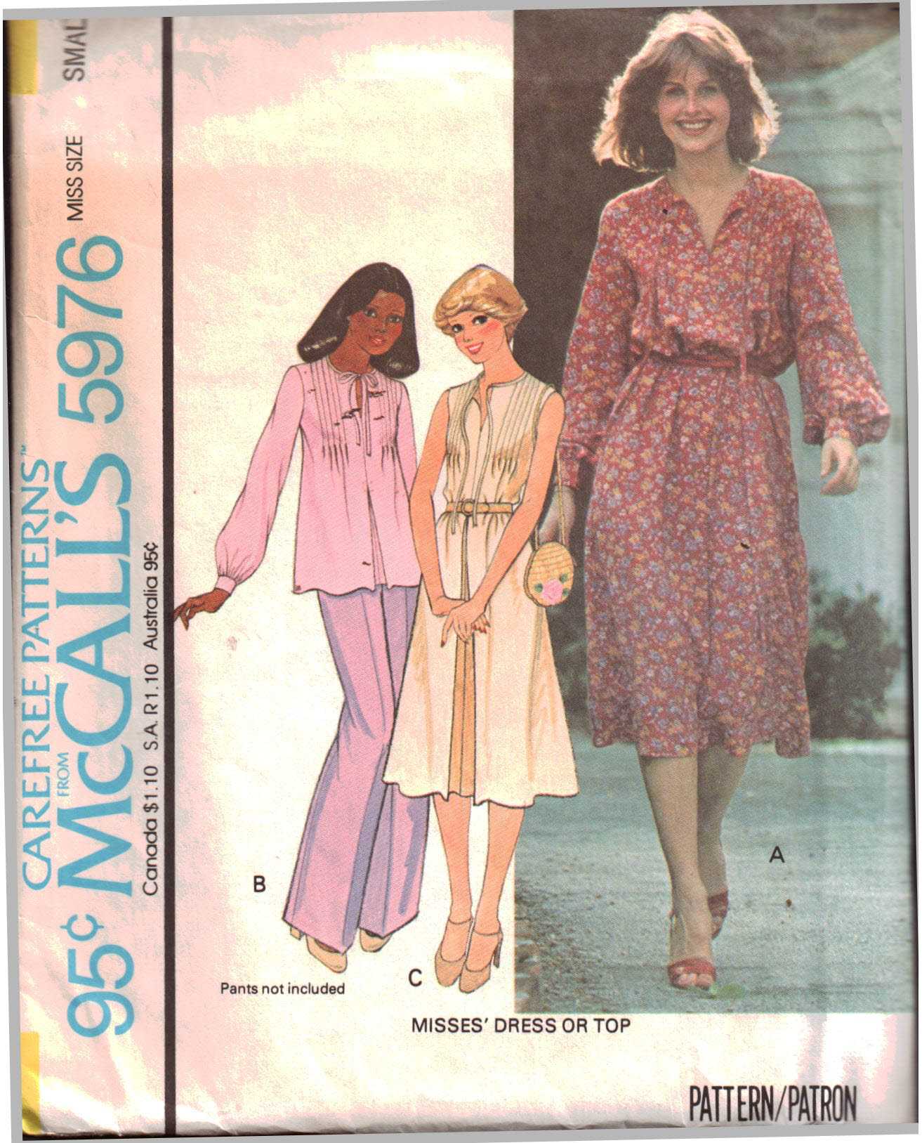 McCall's 5976 Dress, Top Size: 10-12 Used Sewing Pattern