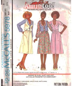 McCall's 5978 Blouse, Skirt, Vest Size: 8 Bust 31.5 Used Sewing Pattern