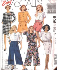 McCall's 6061 Jacket, Split-Skirt, Skirt Size: C 10-12-14 Used Sewing Pattern