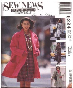 McCall's 6224 Coat in three lengths Size: 14-16 Uncut Sewing Pattern