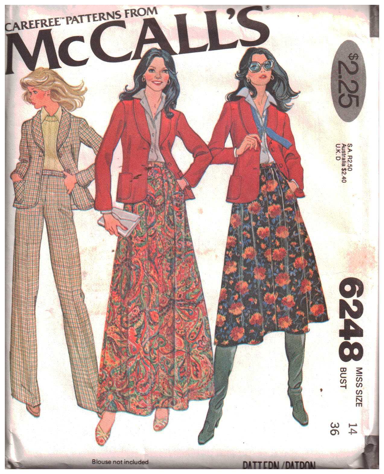 McCall's 6248 Blazer, Skirt, Pants Size: 14 Bust 36 Uncut Sewing Pattern