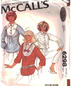 McCall's 6298 Blouse Size: 6 Bust 30.5 Used Sewing Pattern