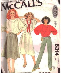 McCall's 6314 Skirt, Pants, Top Size: 8 Bust 31.5 Uncut Sewing Pattern