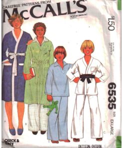 McCall's 6535 Boy's Robe, Jacket, Pajamas Size: 14-16 Used Sewing Pattern