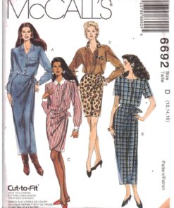 McCall's 6692 Mock Wrap Dress Size: D 12-14-16 Uncut Sewing Pattern