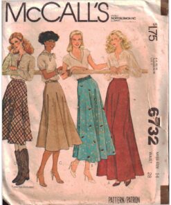 McCall's 6732 Skirts Size: 14 Waist 28 Uncut Sewing Pattern