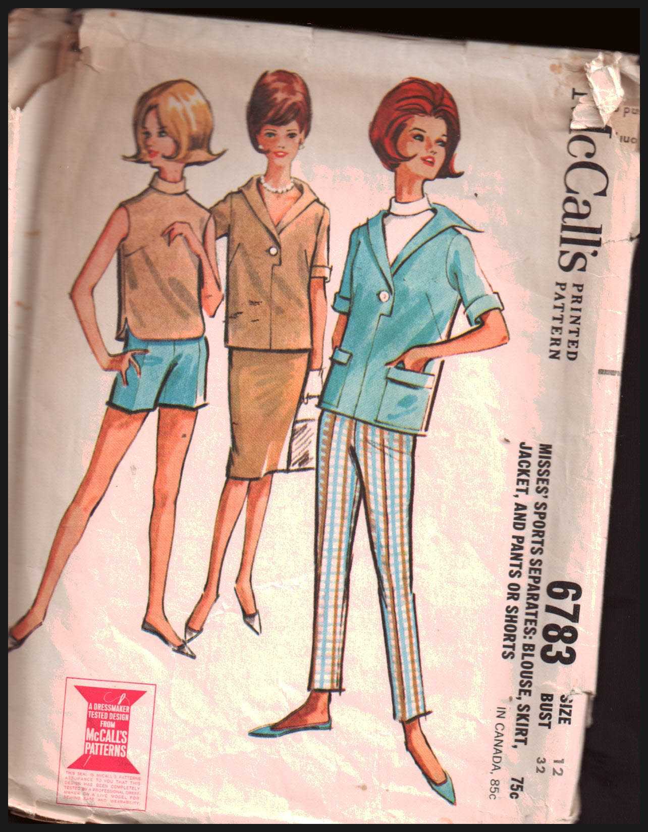 McCall's 6783 Blouse, Skirt, Jacket, Pants, Shorts Size: 12 Bust 32 Used Sewing Pattern