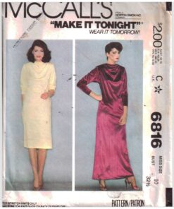 McCall's 6816 Dress Size: 10 Bust 32.5 Used Sewing Pattern