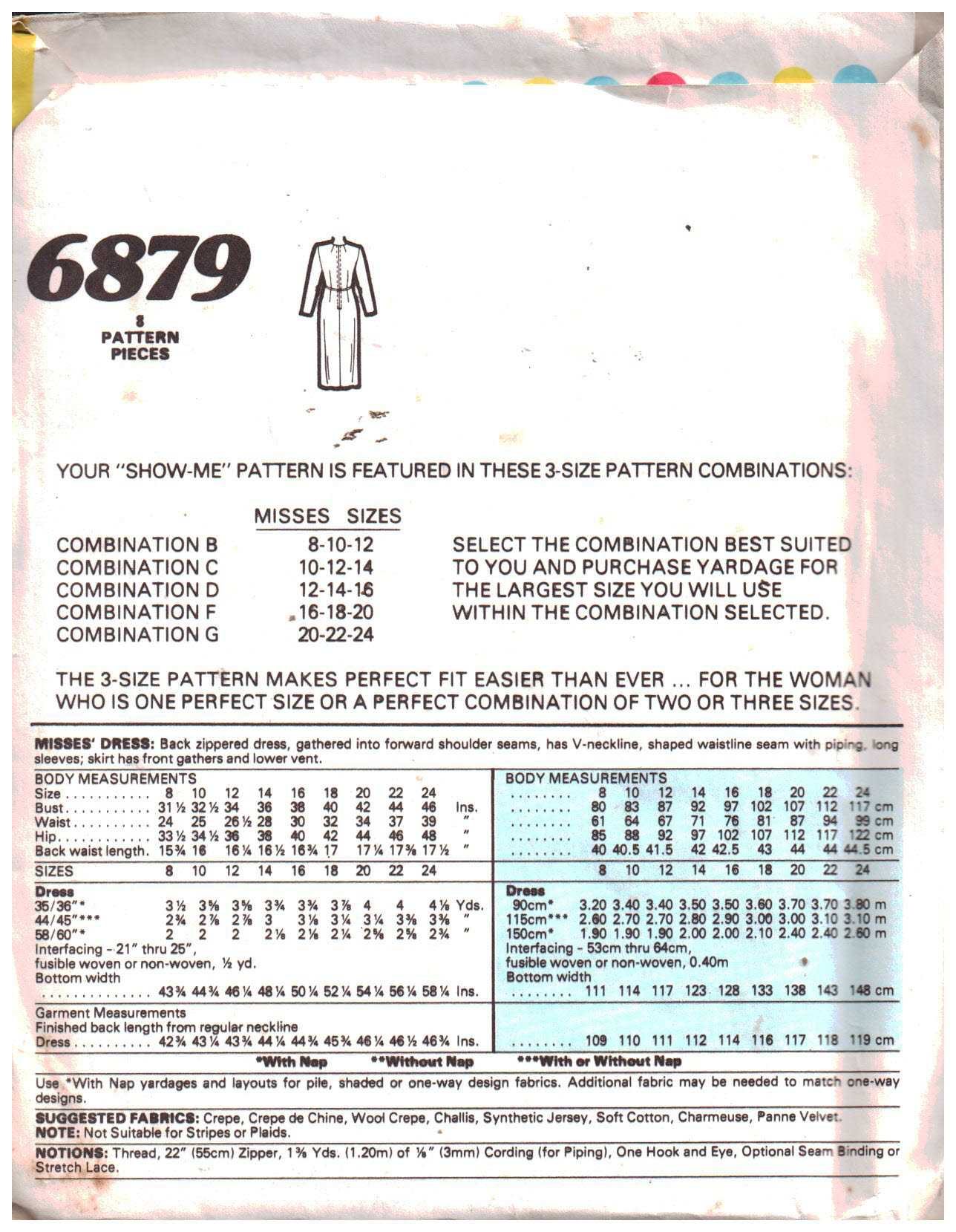 McCall's 6879 Dress Size: D 12-14-16 Uncut Sewing Pattern - Image 2