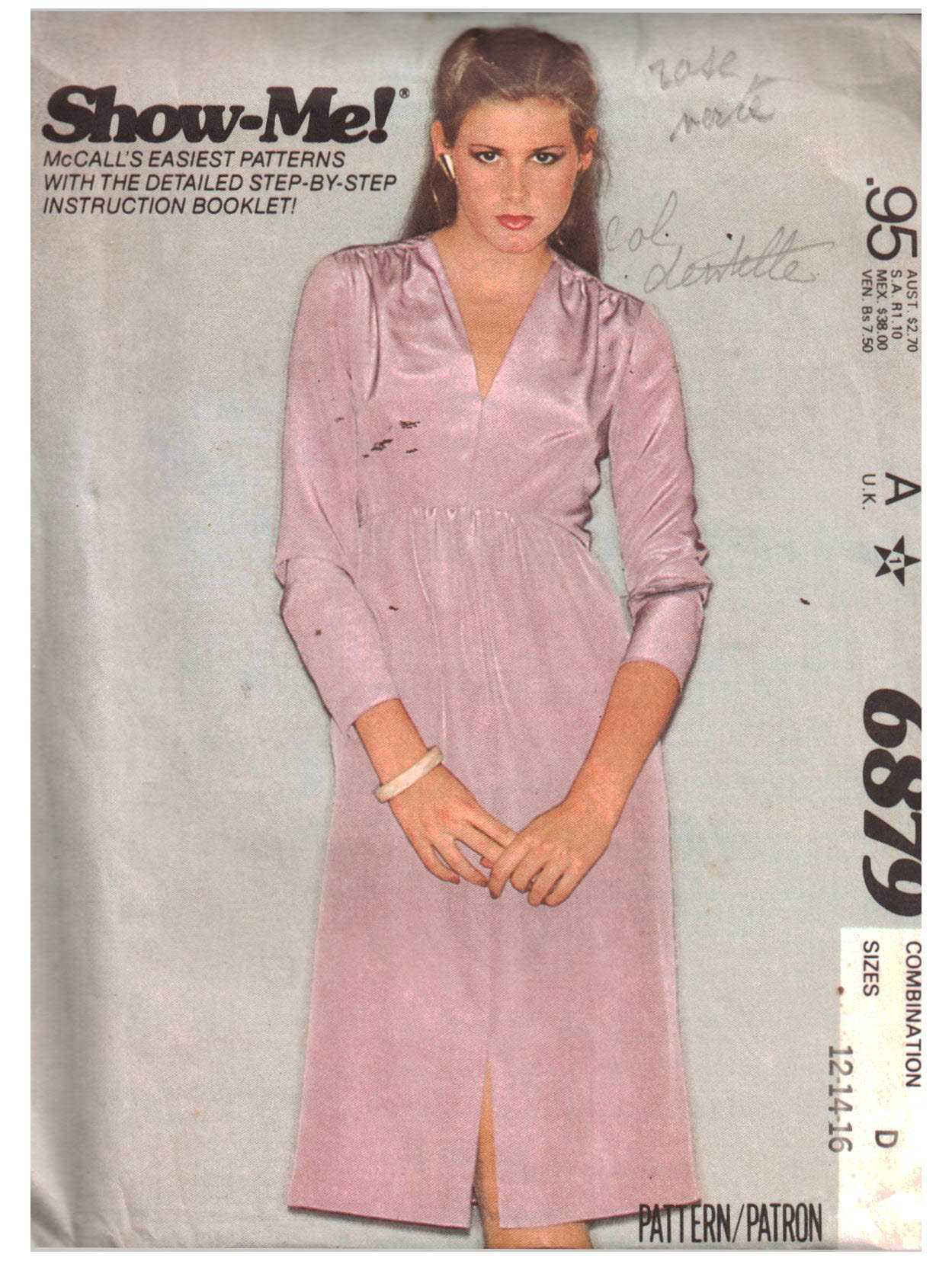 McCall's 6879 Dress Size: D 12-14-16 Uncut Sewing Pattern