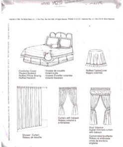 Alternative view of McCall's 7031 Bedroom Comforter Cover, Bedskirt, Shams, Neckroll Table Cover, Shower Curtain, Curtains Size: One Uncut Sewing Pattern