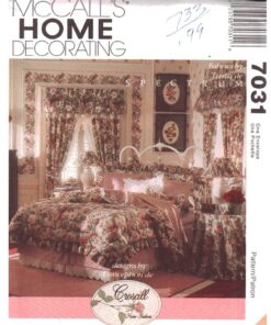 McCall's 7031 Bedroom Comforter Cover, Bedskirt, Shams, Neckroll Table Cover, Shower Curtain, Curtains Size: One Uncut Sewing Pattern