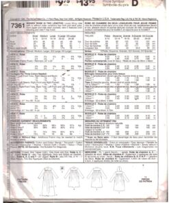 Alternative view of McCall's 7361 Robe in two lengths Size: Y S-M-L Used Sewing Pattern