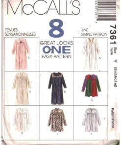 McCall's 7361 Robe in two lengths Size: Y S-M-L Used Sewing Pattern