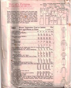 Alternative view of McCall's 7451 Coat, Jacket, Skirt, Blouse, Dress Size: 12 Bust 32 Used Sewing Pattern