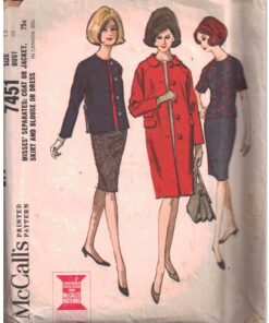 McCall's 7451 Coat, Jacket, Skirt, Blouse, Dress Size: 12 Bust 32 Used Sewing Pattern