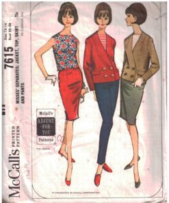 McCall's 7615 Jacket, Top, Skirt, Pants Size: 12/14 Bust 32/34 Used Sewing Pattern