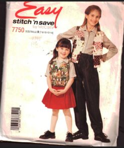 McCall's 7750 Girls' Vest, Shirt, Pants, Skirt Size: B 7-8-10-12-14 Uncut Sewing Pattern