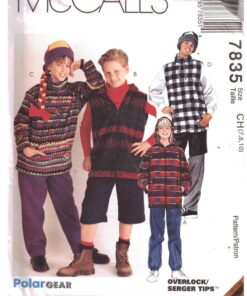 McCall's 7835 Boys'/Girl's Jacket, Vest, Pants, Shorts, Hat Size: CH 7-8-10 Uncut Sewing Pattern