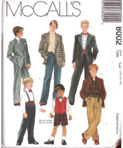 McCall's 8002 Boy's Jacket, Pants, Shorts, Cummerbund, Bow Tie Size: CJ 10-12-14 Uncut Sewing Pattern