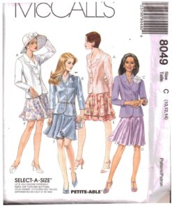 McCall's 8049 Jacket, Bias Skirt Size: C 10-12-14 Uncut Sewing Pattern