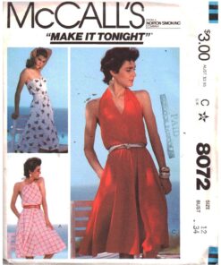 McCall's 8072 Dress Size: 12 Bust 34 Uncut Sewing Pattern