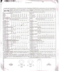 Alternative view of McCall's 8175 Tops, Pants Size: B 8-10-12 Uncut Sewing Pattern