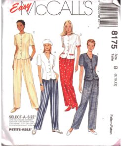 McCall's 8175 Tops, Pants Size: B 8-10-12 Uncut Sewing Pattern
