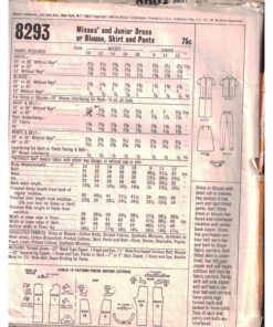 Alternative view of McCall's 8293 Dress, Blouse, Skirt, Pants Size: 11 Bust 31.5 Used Sewing Pattern