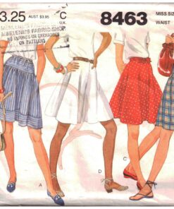 McCall's 8463 Skirts, Culottes Size: 14 Waist 28 or 8 Waist 24 Used Sewing Pattern