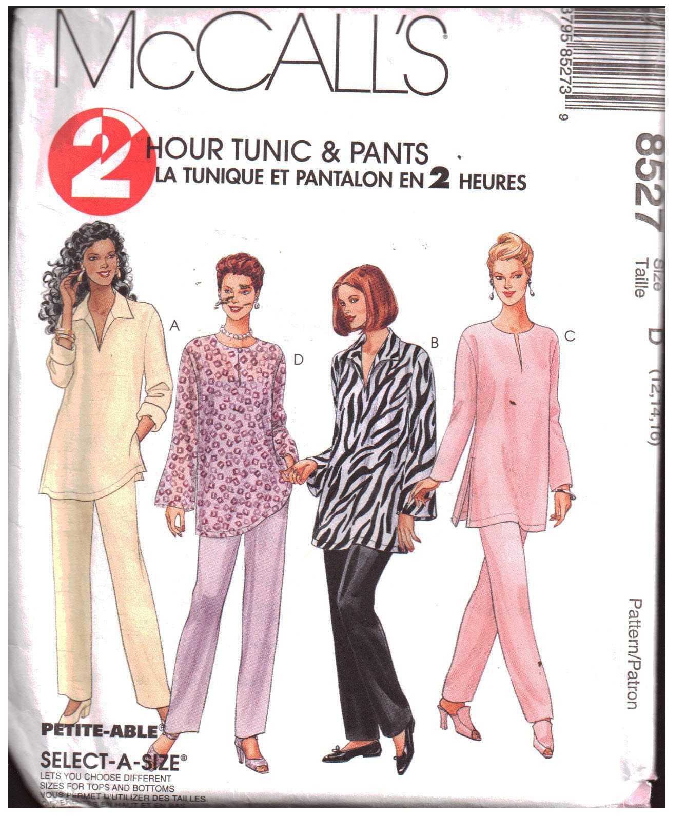 McCall's 8527 Tunic, Pants Size: D 12-14-16 Uncut Sewing Pattern