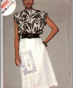 McCall's 8550 Top, Skirt Size: A 10-12-14 Uncut Sewing Pattern