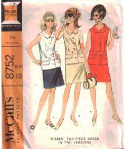 McCall's 8752 Two Piece Dress Size: 10 Bust 31 Used Sewing Pattern