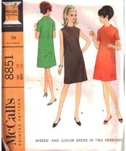 McCall's 8851 Dress Size: 11 Bust 31.5 or 14 Bust 34 Used Sewing Pattern