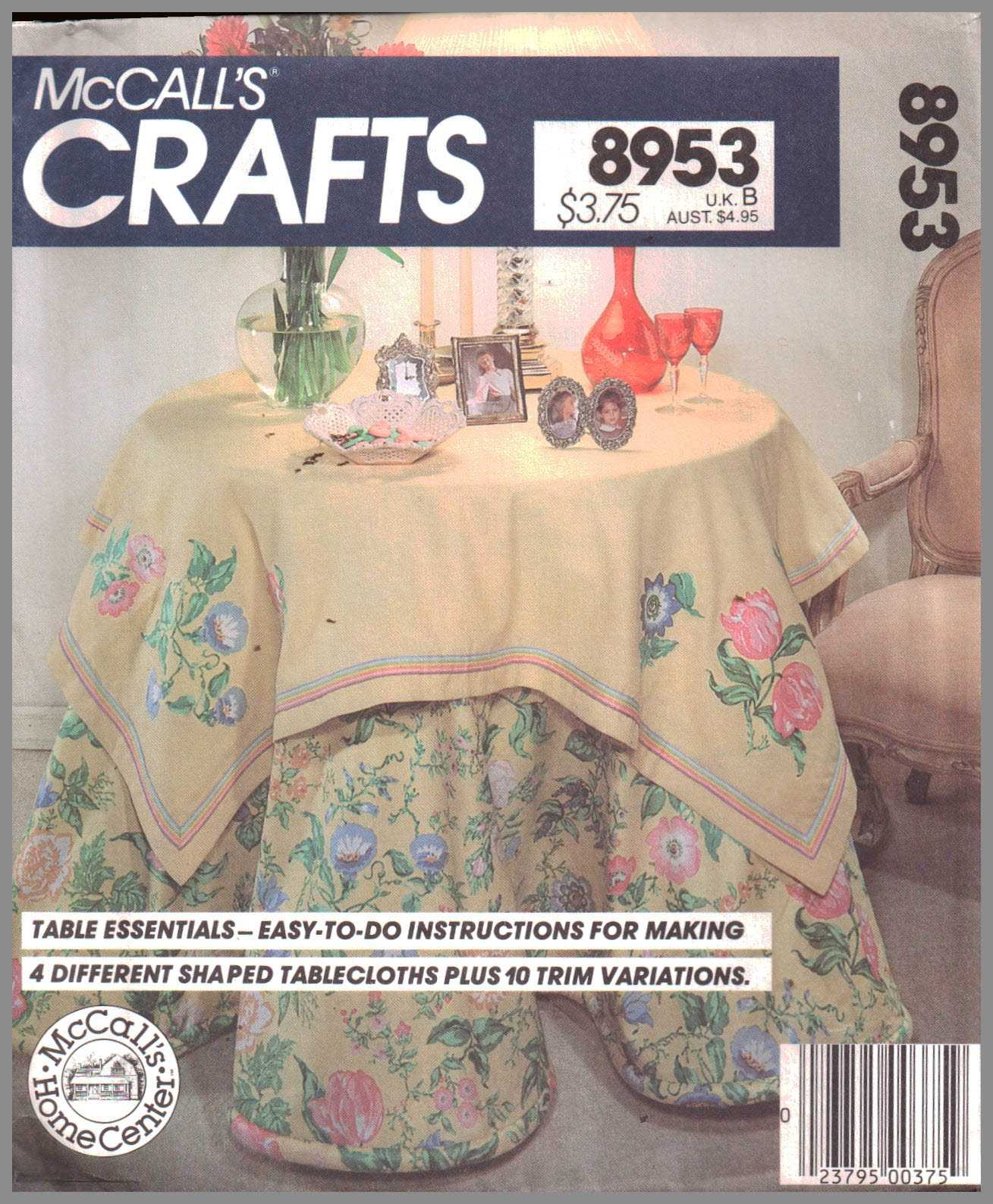 McCall's 8953 Table Essentials Size: One Uncut Sewing Pattern
