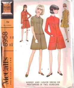 McCall's 8958 Dress, Pant Dress Size: 9 Bust 30.5 or 14 Bust 34 Used Sewing Pattern