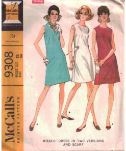 McCall's 9308 Dress Size: 12 Bust 34 Used Sewing Pattern