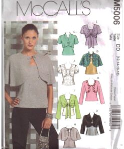 McCall's M5006 Shrugs, Capelets, Tops Size: DD 12-18 Used Sewing Pattern