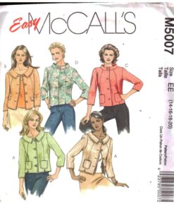 McCall's M5007 Jackets Size: EE 14-20 Uncut Sewing Pattern